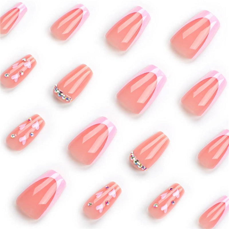 Decorative Faux Nail Extensions with Rhinestone Accents Stornfield