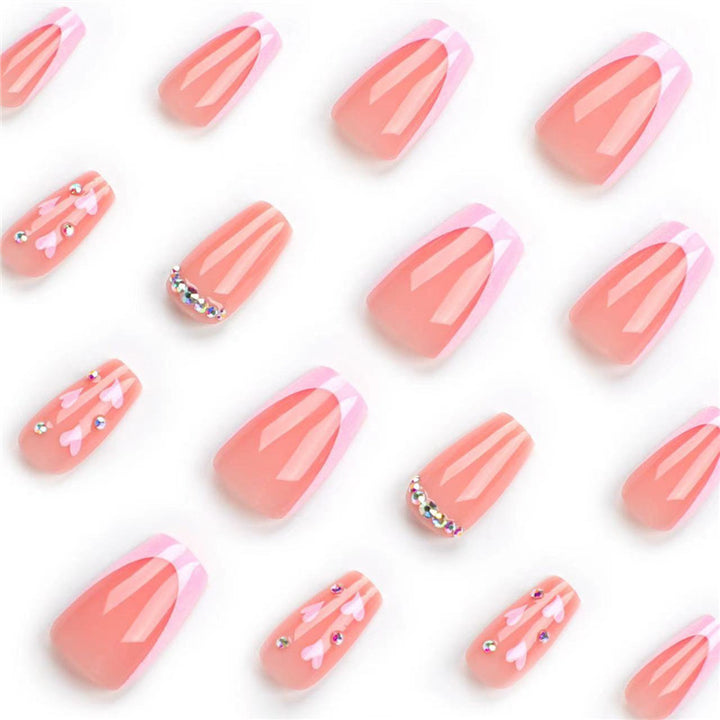Decorative Faux Nail Extensions with Rhinestone Accents Stornfield