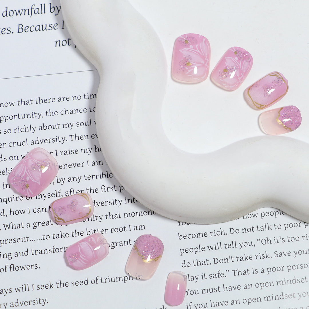 DIY Floral Design Press-On Nail Set Stornfield