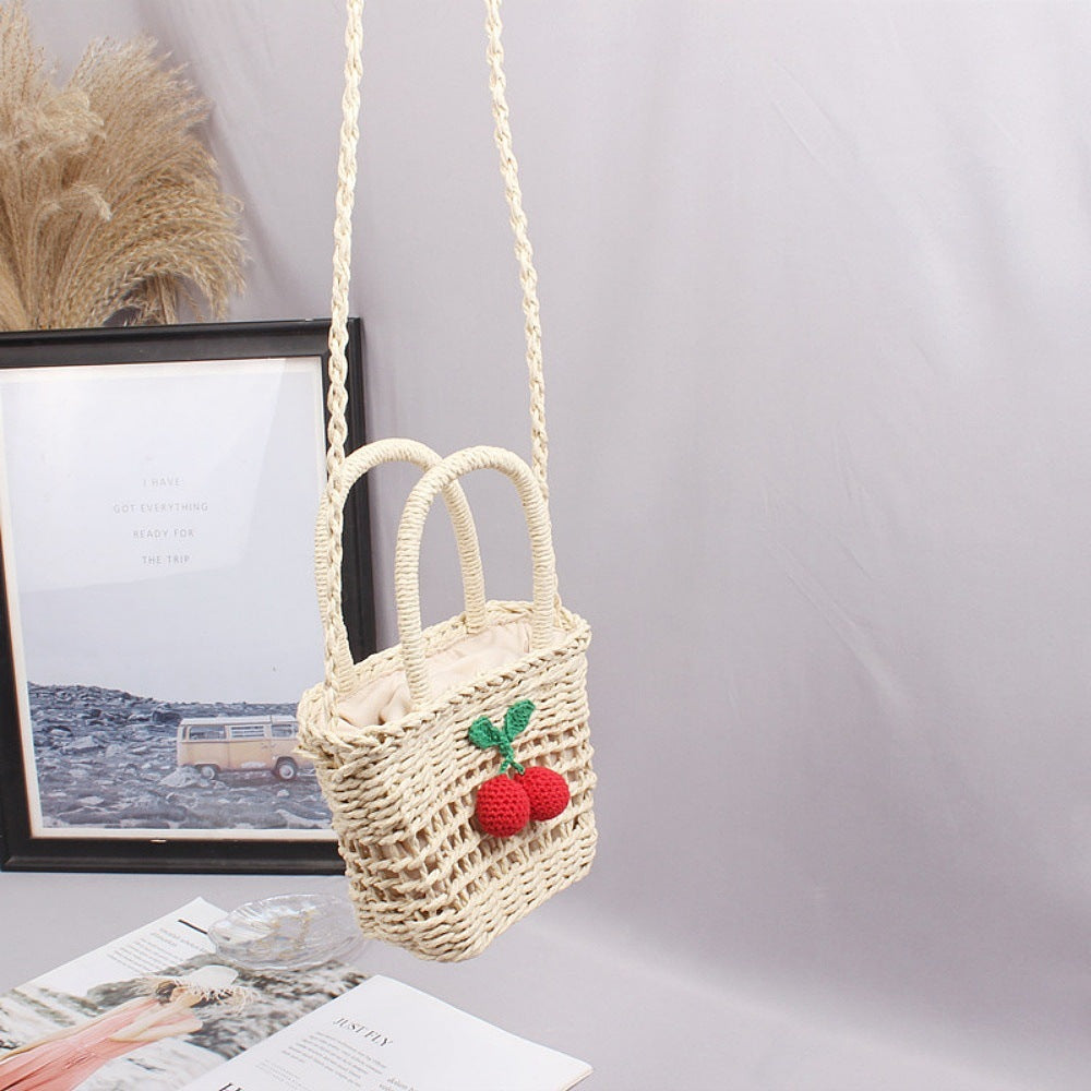 Basket bag with hand-knotted appliqués Stornfield