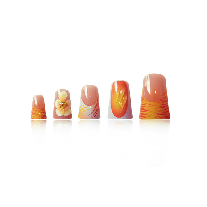 Floral Decorated Press-On Nails Stornfield