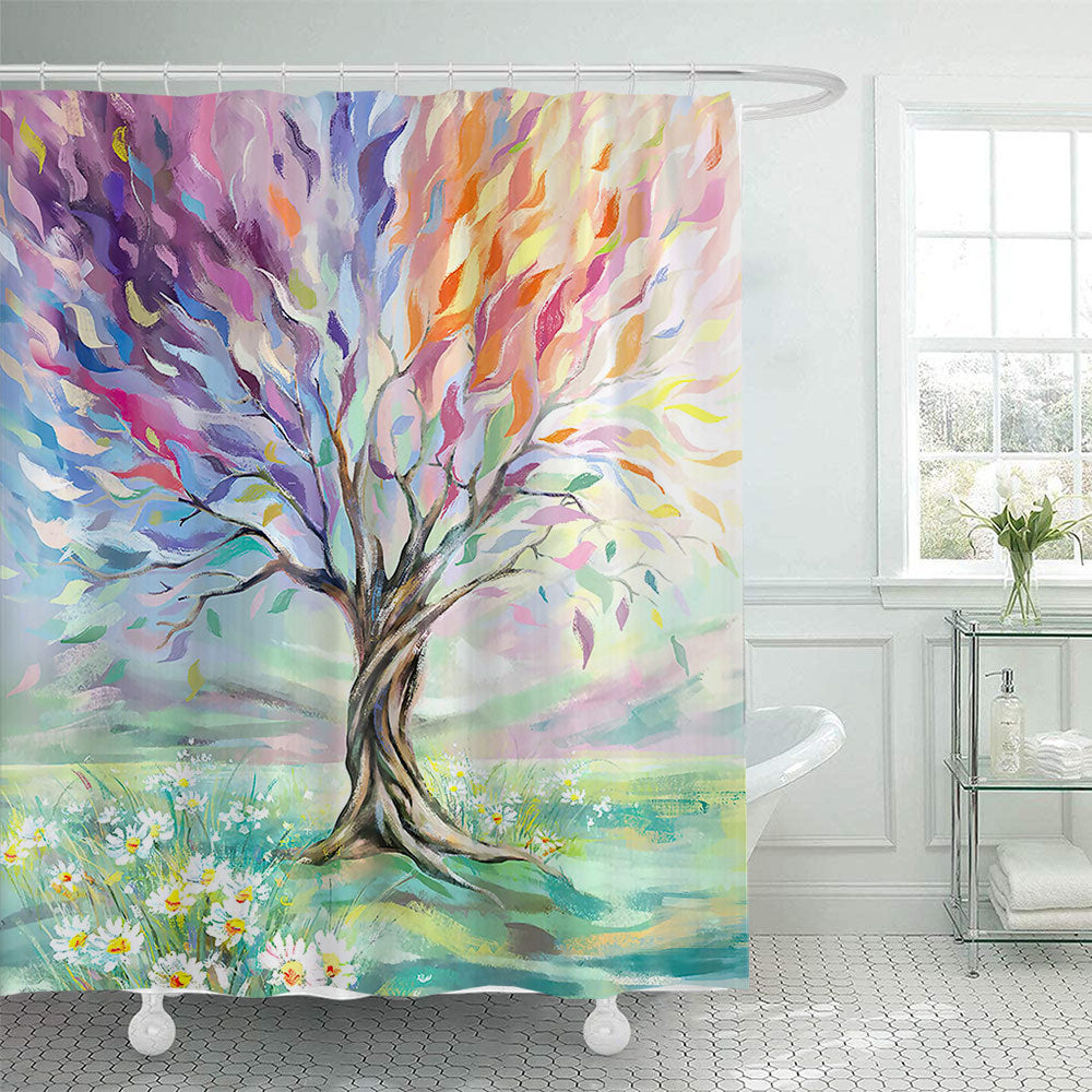 Artistic Tree Design Shower Curtain Stornfield