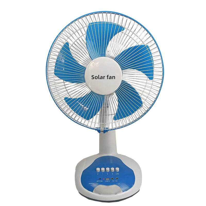 Women Solar-Powered Table Fan with Variable Speed and LED Lighting Stornfield
