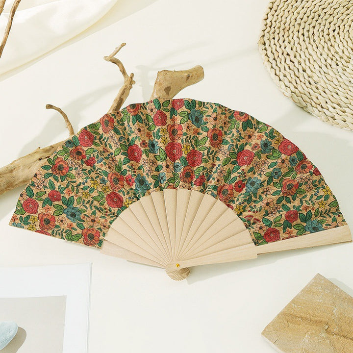Women's handmade fan with floral motifs Stornfield