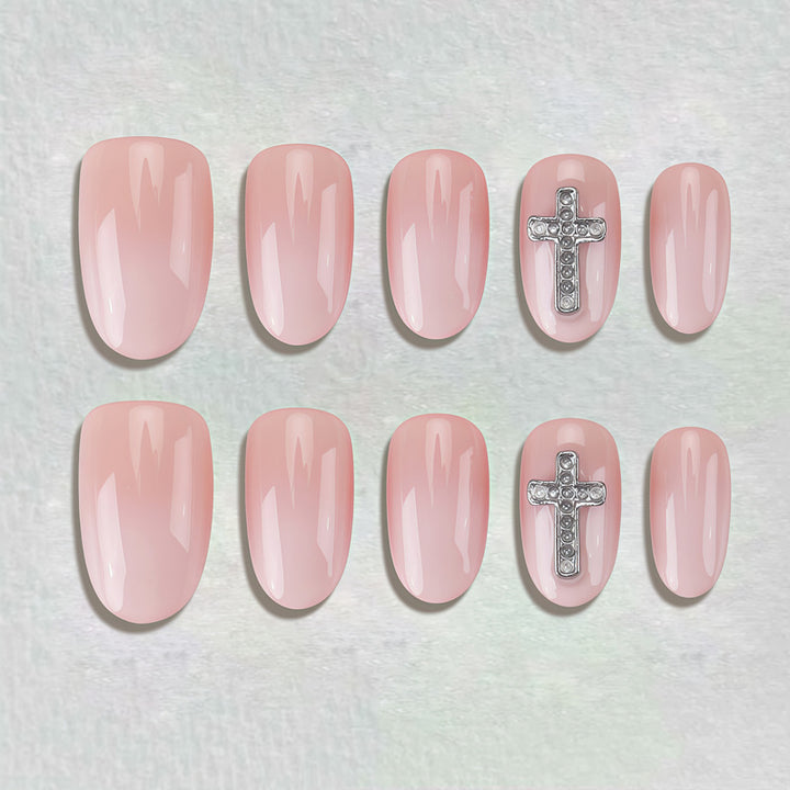 Decorative Press-On Nail Set with Star and Bow Designs Stornfield