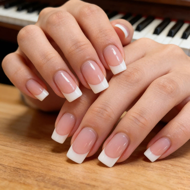 Elegant French Tip Press-On Nail Enhancements Stornfield