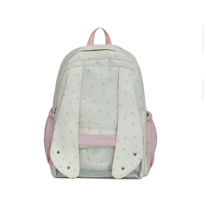 Backpack with Loving Bunny Design and Transparent Compartments Stornfield