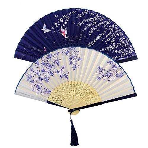 Women Elegant handcrafted fan with floral motifs Stornfield