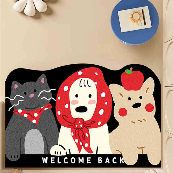Cartoon-Themed Welcome Mat for Entryway