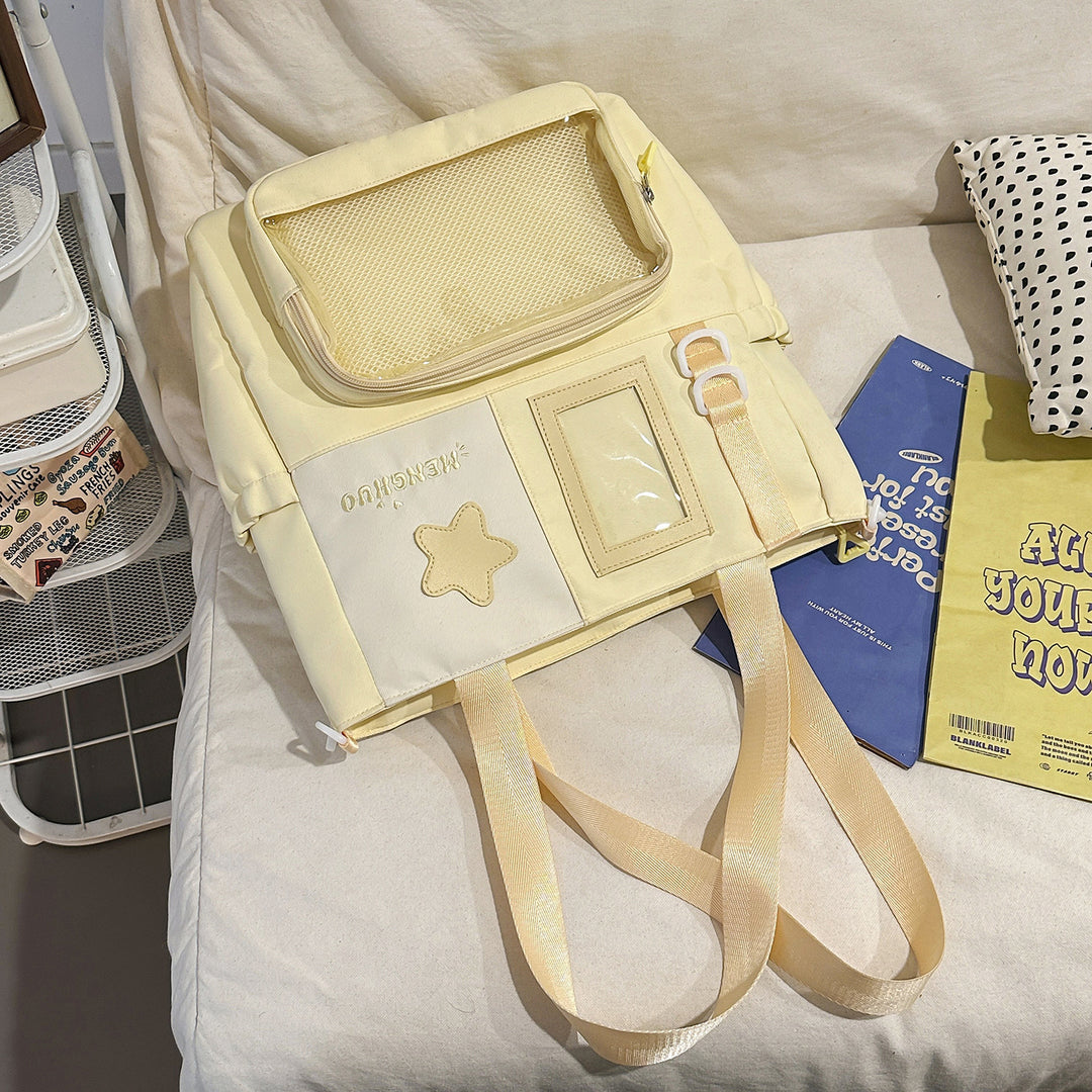 Structured Casual Backpack with Transparent Pocket Stornfield