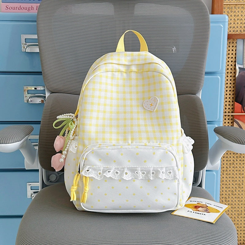 Stylish Gingham Patterned Backpack Stornfield