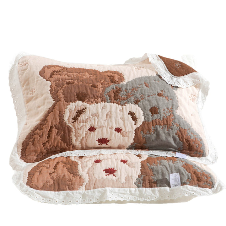 Women's pillow with charming elephant motif and delicate lace edge Stornfield