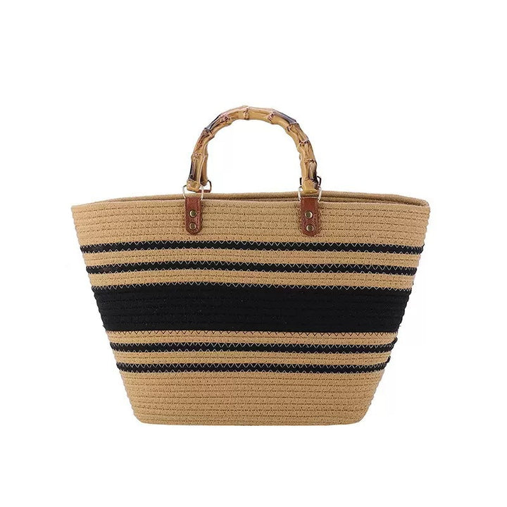 Practical beach bag with bamboo handles Stornfield