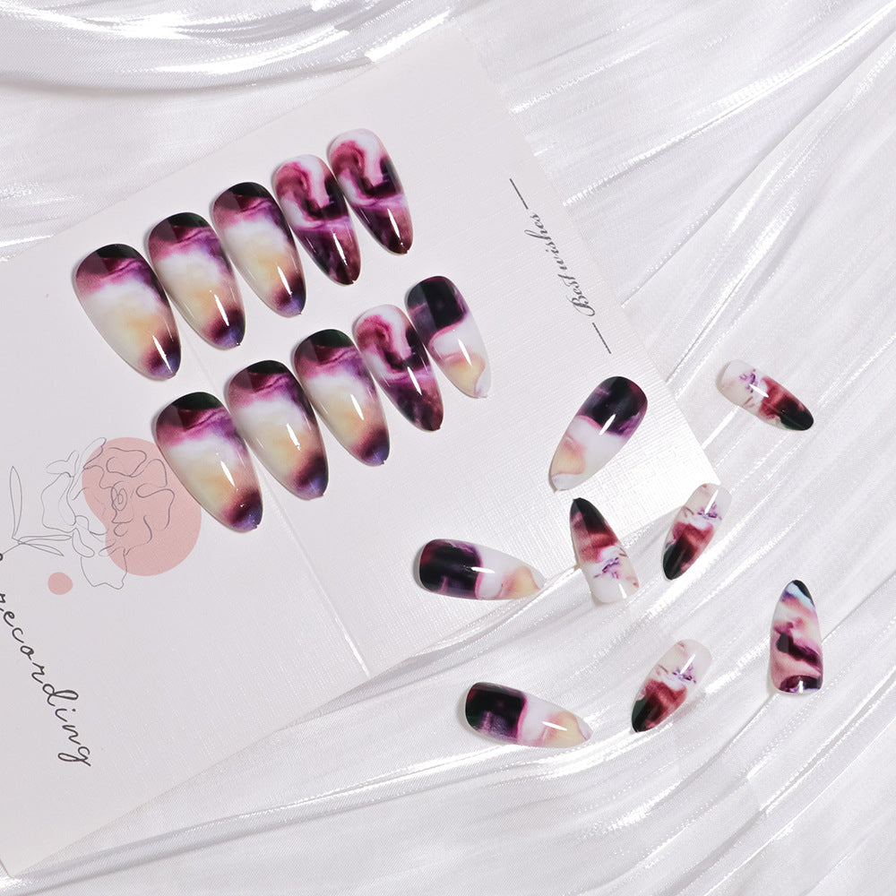 Elegant Marble Swirl Press-On Nails Stornfield