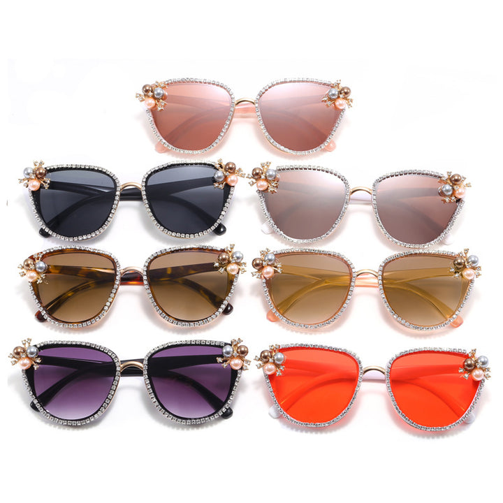 Ladies glamorous sunglasses with pearl and crystal decoration Stornfield