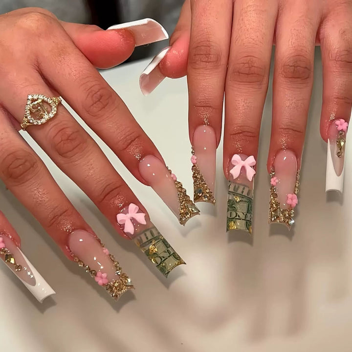 Decorative Long Press-On Nail Extensions Stornfield