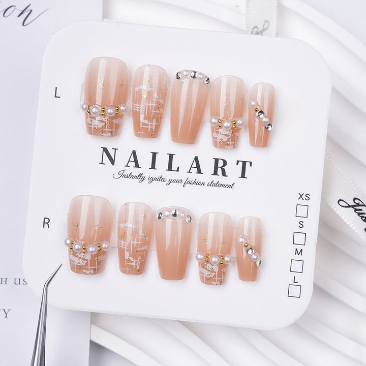 Artistic Press-On Nail Set with Cute Character Designs Stornfield