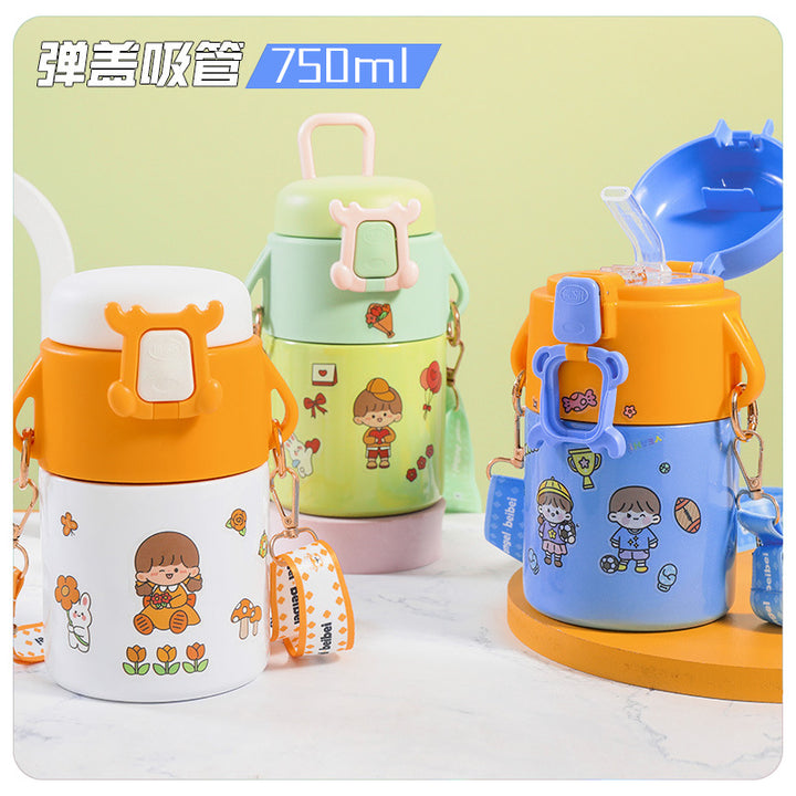 Women's Insulated Bottle with Cute Design and Practical Carry Strap Stornfield