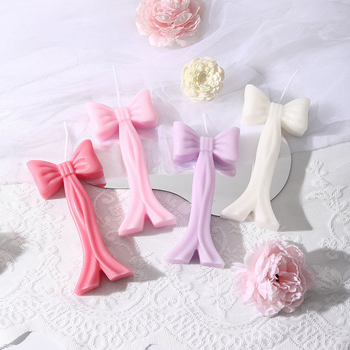 Sculptural Bow-Tail Decorative Taper Candle