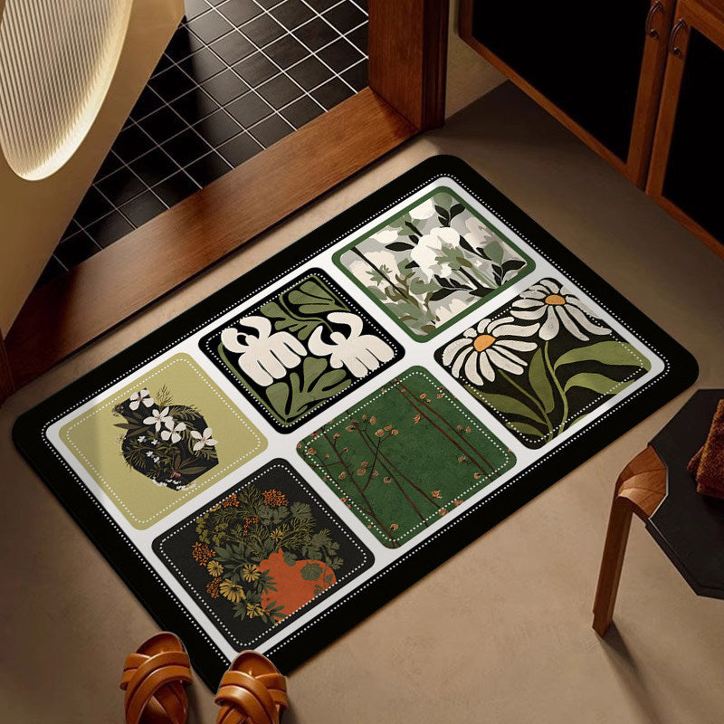 Artistic Floral Print Area Rug for Home Decor