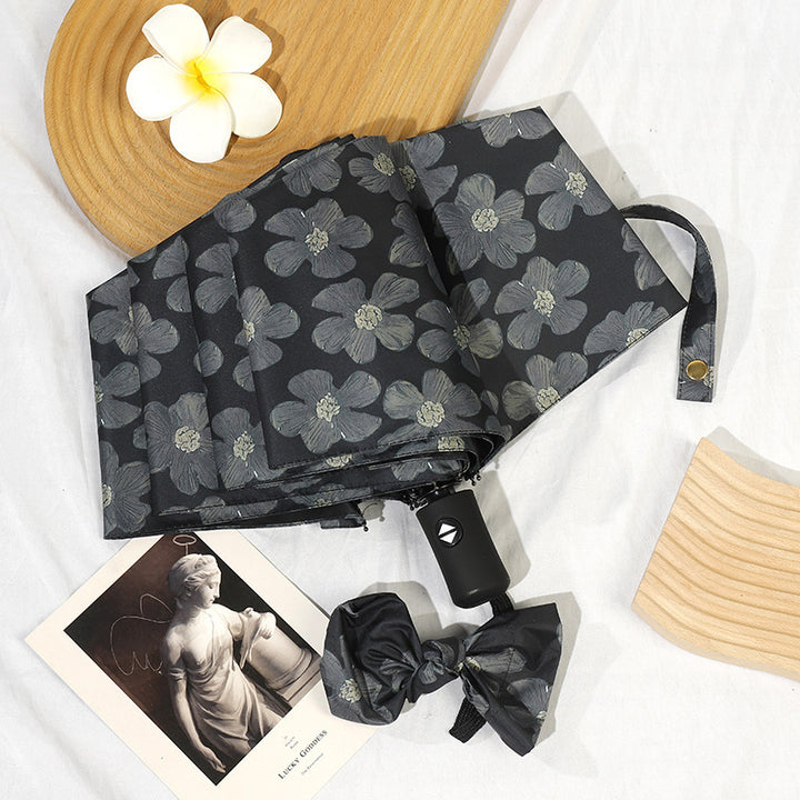 Ladies Mini Folding Umbrella with Elegant Floral Print Stornfield