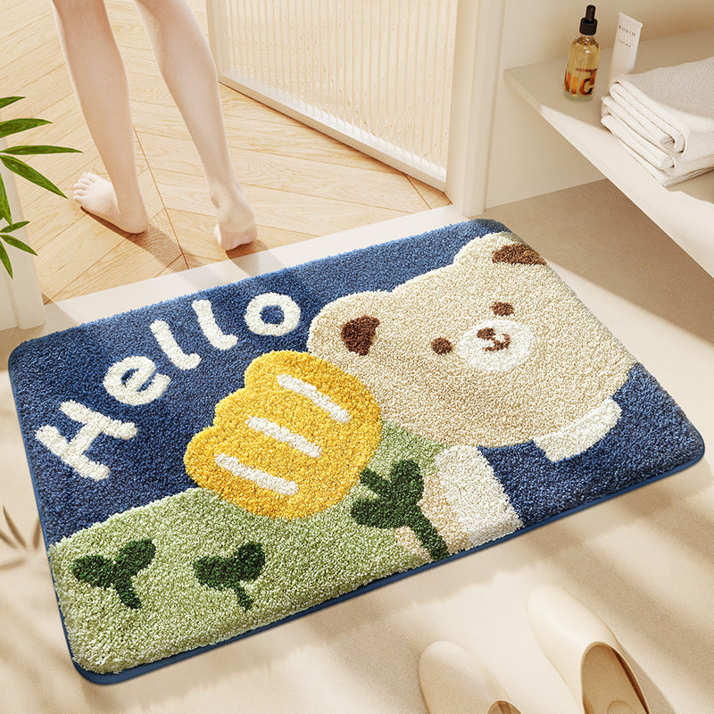 Plush Bear Theme Bath Mat
