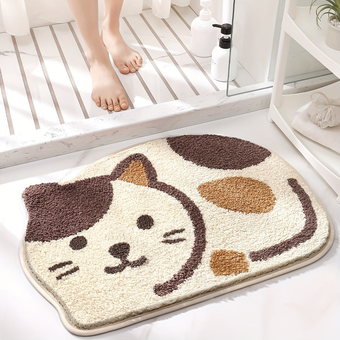 Fluffy Heart-Patterned Indoor Doormat