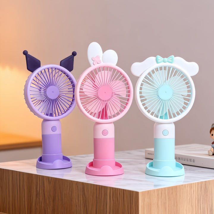 Women portable hand fan with cute rabbit design Stornfield