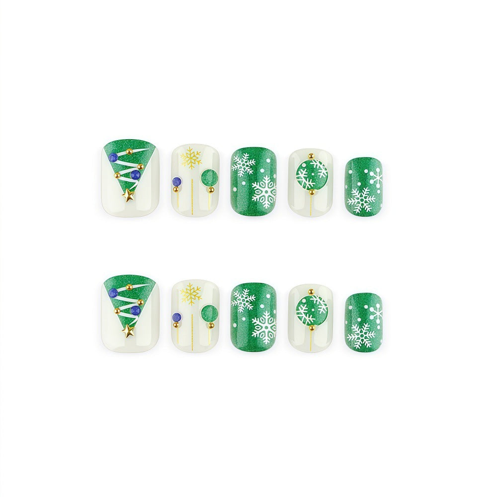 Artificial nail set with festive Christmas motifs Stornfield