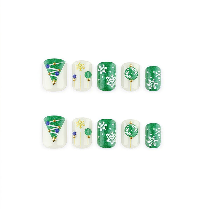 Artificial nail set with festive Christmas motifs Stornfield