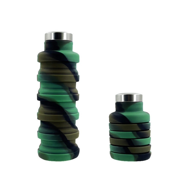 Women flexible silicone drinking bottle with integrated folding function Stornfield