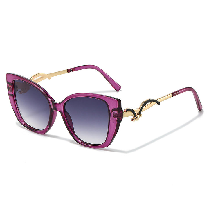 Oversized Geometric Cat-Eye Sunglasses with Gold Accents Stornfield