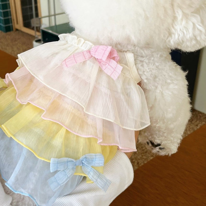 Layered Sheer Tulle Harness Tutu Skirt with Satin  Accent