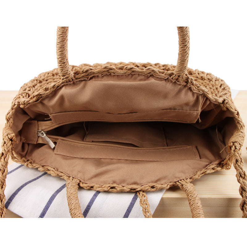 Hand-knotted shoulder bag in round design Stornfield
