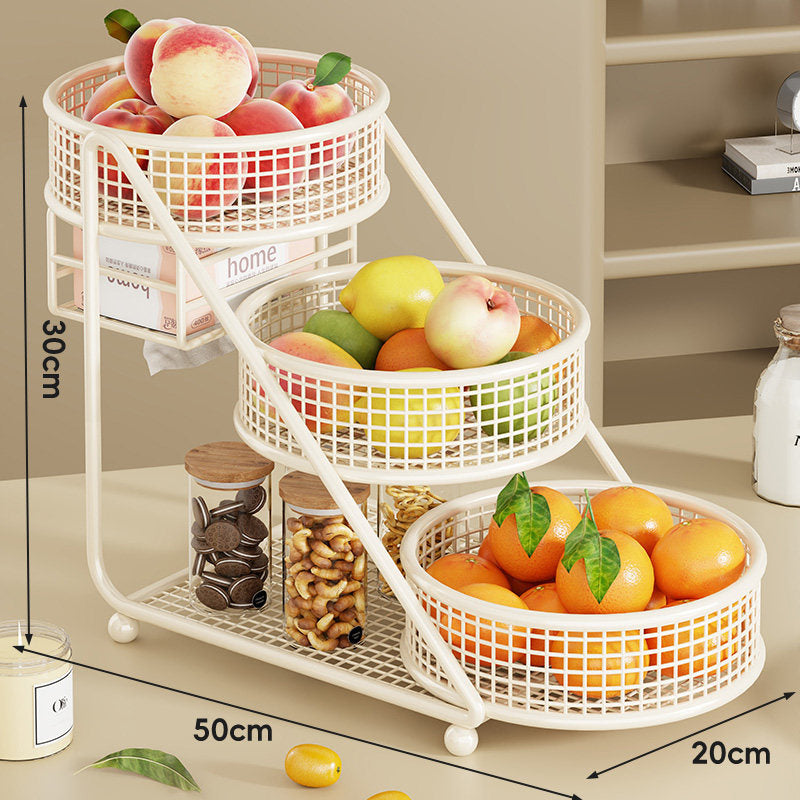Tiered Countertop Mesh Fruit and Pantry Organizer Stand