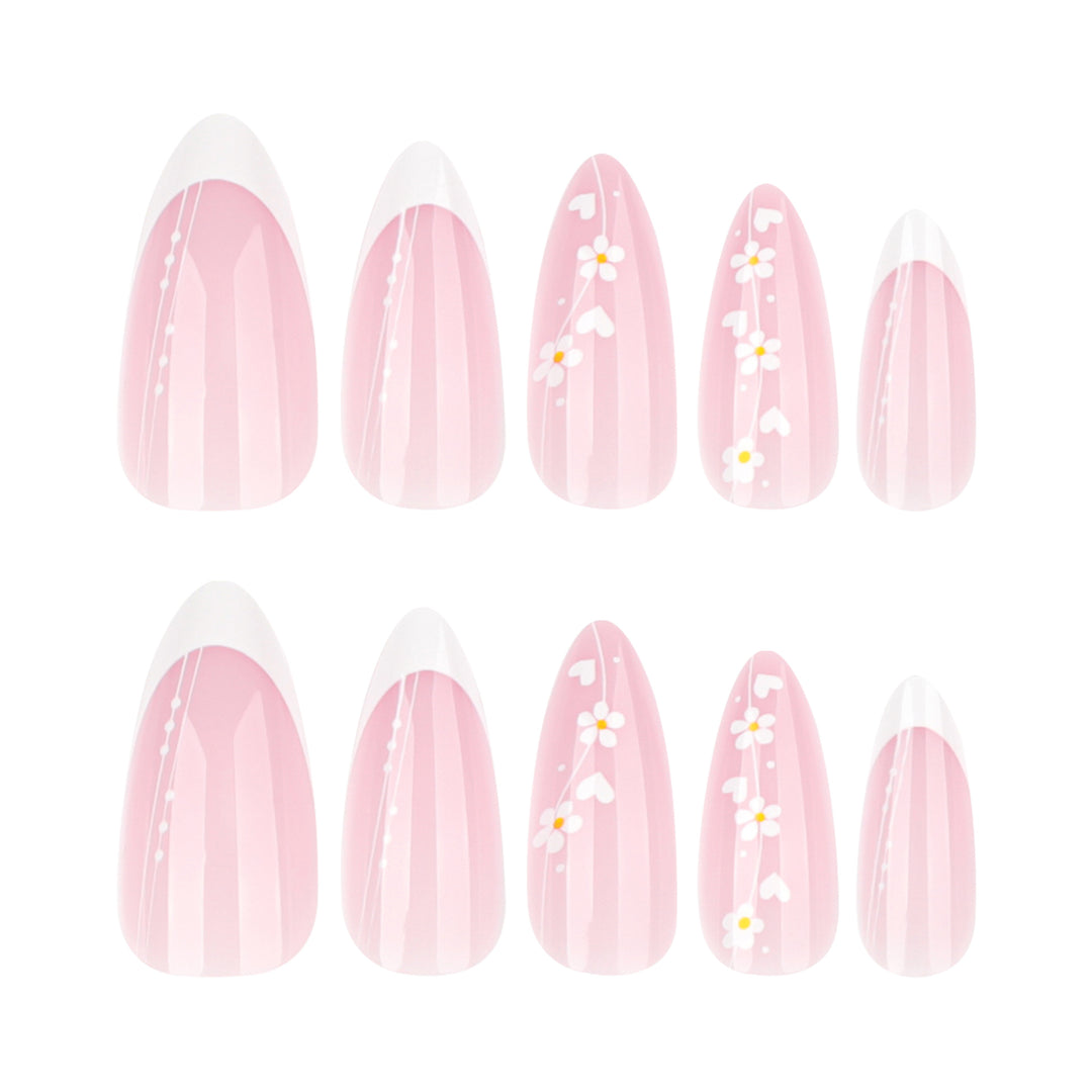 Artful Nail Extensions with Delicate Floral Patterns Stornfield