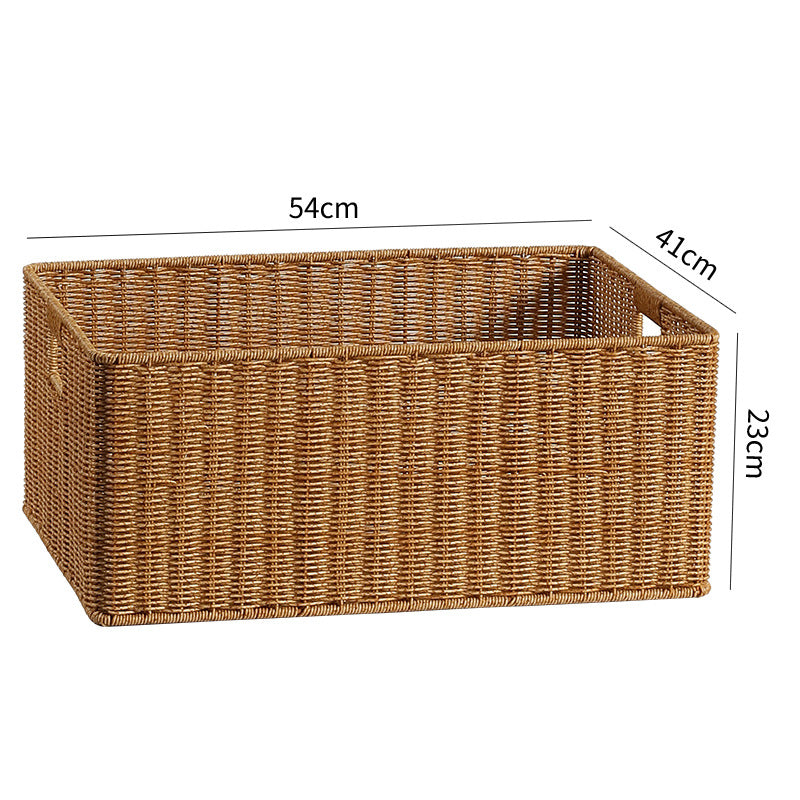 Handwoven Rectangular Storage Bin with Cutout Handles Stornfield