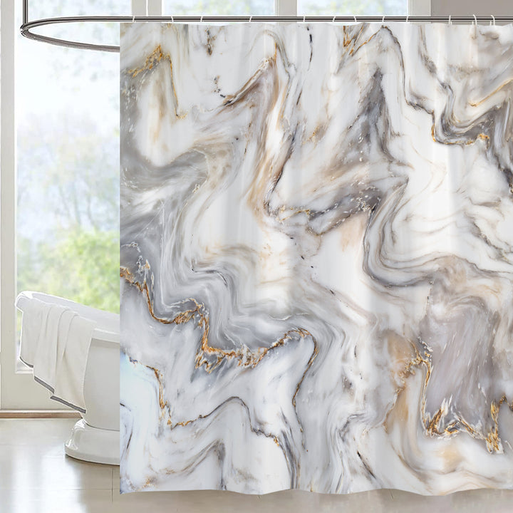 Elegant Marble-Patterned Shower Curtain Stornfield