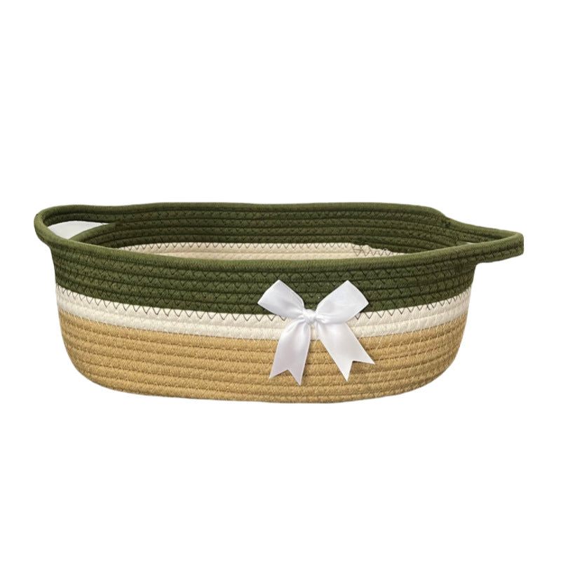 Women's decorative storage basket with bow accent Stornfield
