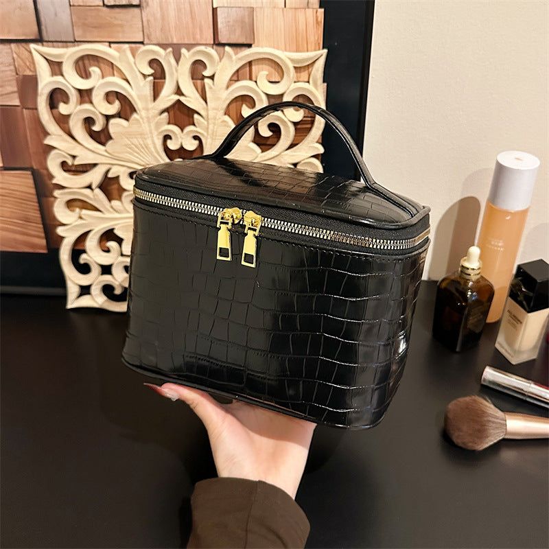 Elegant Crocodile Texture Cosmetic Organizer