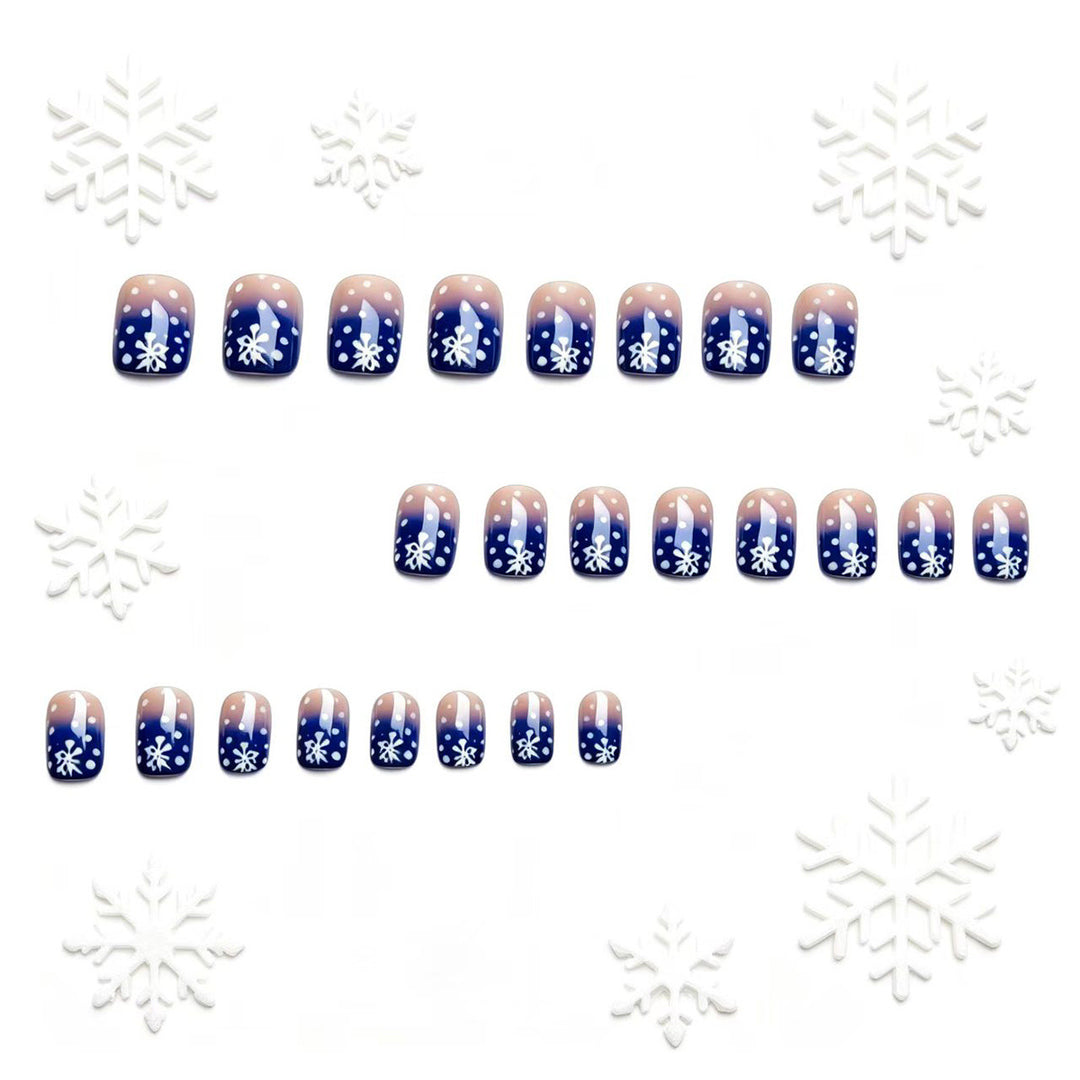 Artificial nails with winter snow crystal design Stornfield