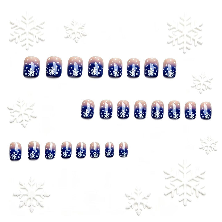 Artificial nails with winter snow crystal design Stornfield