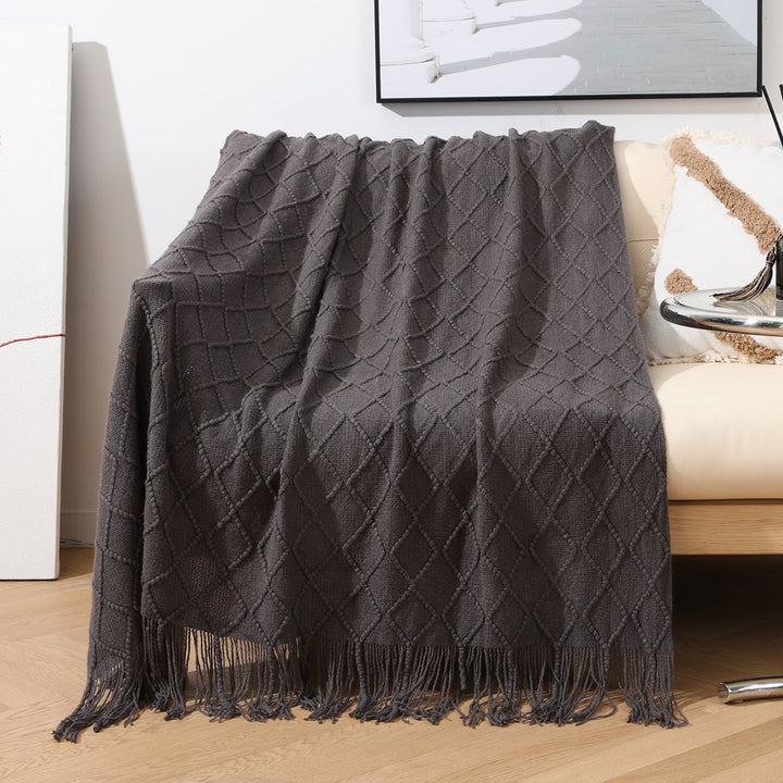 Women’s knitted blanket with textured wave pattern Stornfield