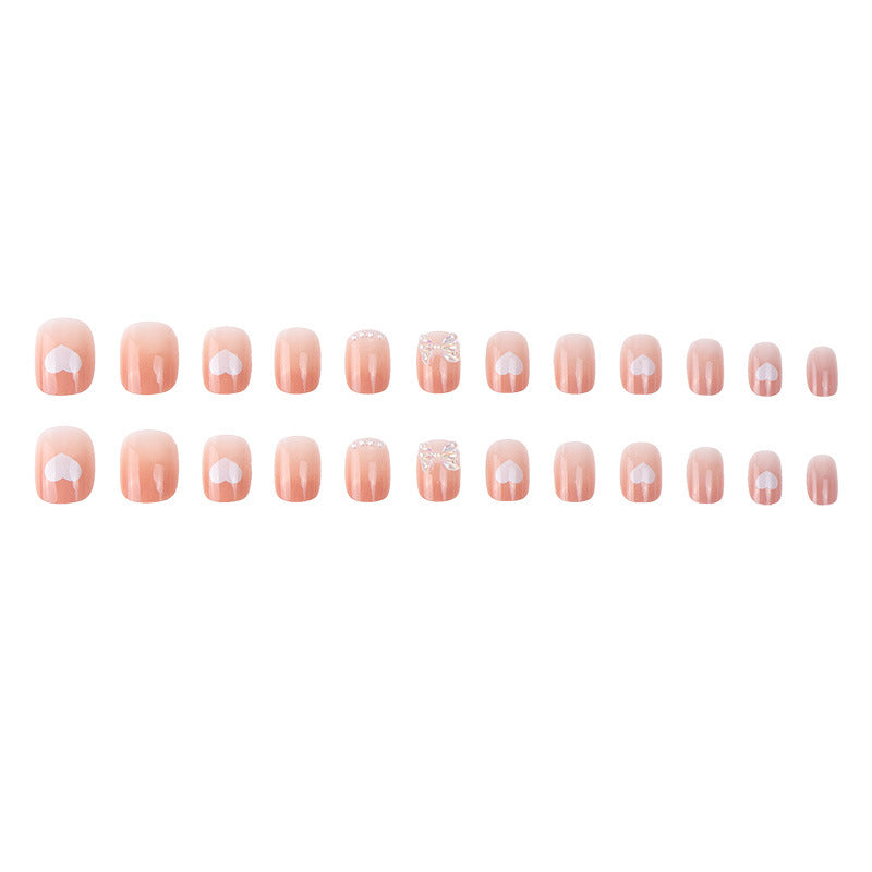 Heart-Design Glitter Press-On Nails Stornfield