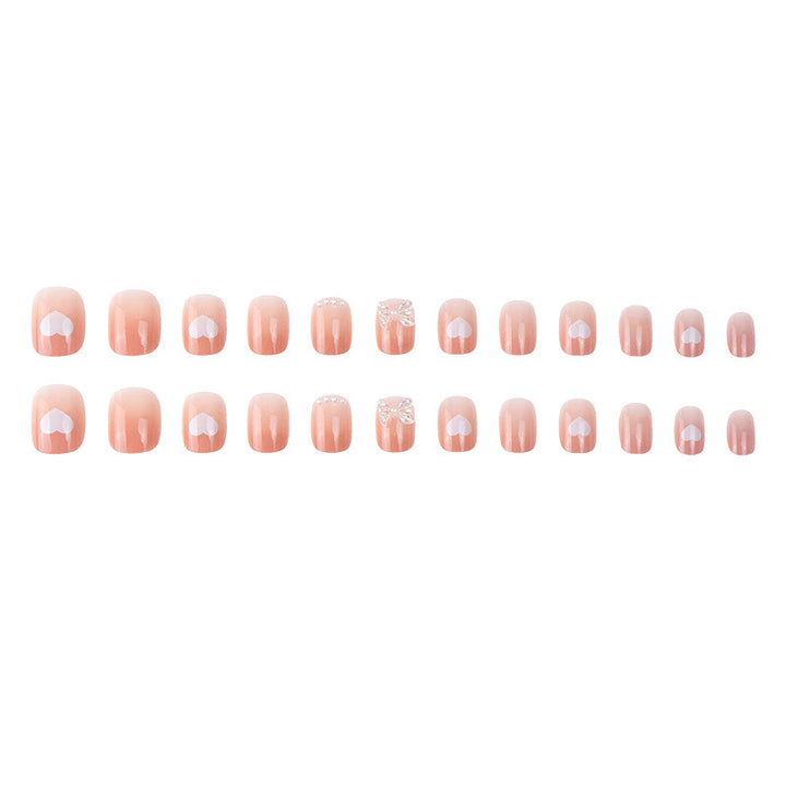 Heart-Design Glitter Press-On Nails Stornfield