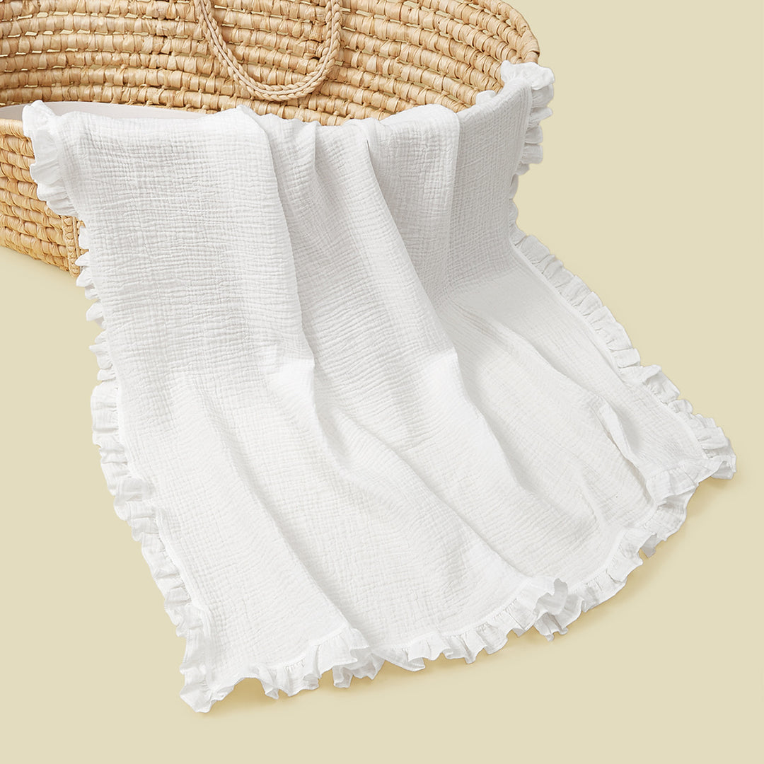 Soft Muslin Blanket with Ruffled Edges Stornfield