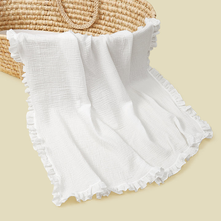 Soft Muslin Blanket with Ruffled Edges Stornfield