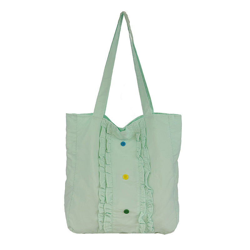 Ruffled Design Lightweight Tote Bag