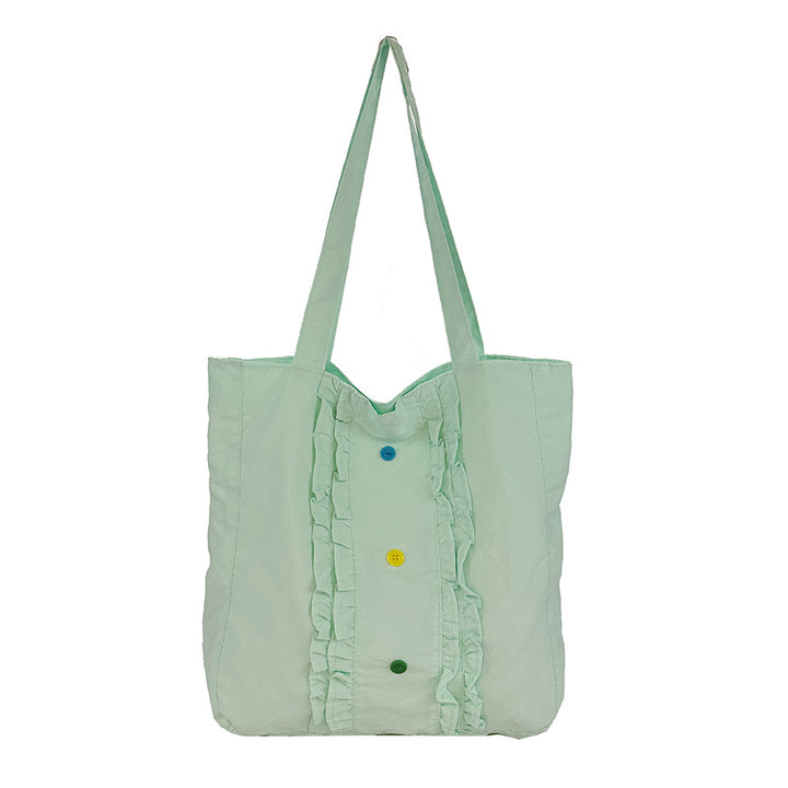 Ruffled Design Lightweight Tote Bag