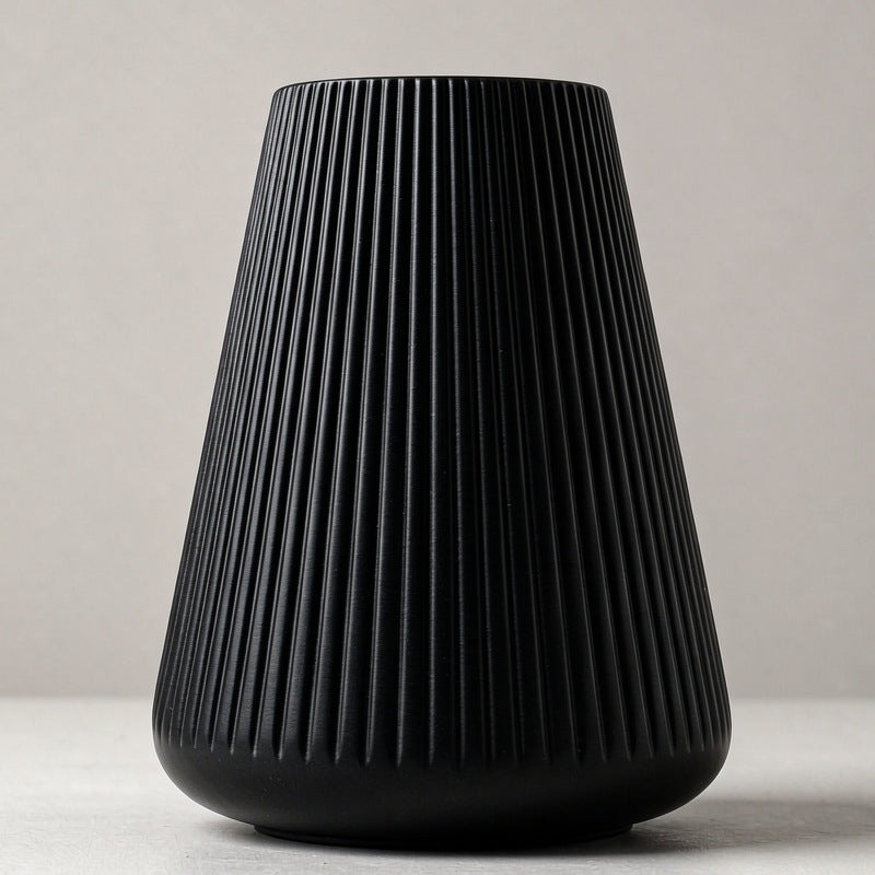 Modern Vertical Ribbed Ceramic Vase Stornfeild